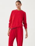 HUSH Raglan Sleeve Towelling Sweatshirt, Bright Red