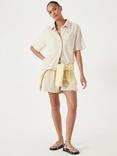 HUSH Terry Towelling Short Sleeve Shirt, Stone White