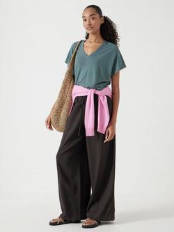 HUSH Rosalia Linen Blend T-Shirt - view 2, Sage Green