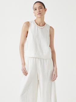 HUSH Linen Blend Vera Shell Top containing LENZING™ ECOVERO™ Viscose, Off White
