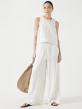 HUSH Linen Blend Vera Shell Top, Off White