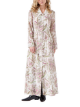 Hayley Menzies Bianca Paisley Silk Rich Shirt Maxi Dress, Cream/Multi