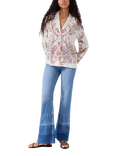 Hayley Menzies Patti Paisley Pure Silk Shirt, Cream/Multi