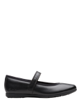 Clarks Kids' Dance Wish Round Toe Shoes, Black Leather