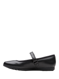 Clarks Kids' Dance Wish Round Toe Shoes, Black Leather
