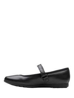 Clarks Kids' Dance Wish Round Toe Shoes, Black Leather - view 2, Black Leather