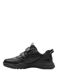 Clarks Kids' Feather Shine Rip Tape Trainers, Black Leather