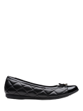 Clarks Kids' Dance Cap Y Quilted Ballet Pumps, Black Leather