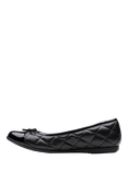 Clarks Kids' Dance Cap Y Quilted Ballet Pumps, Black Leather