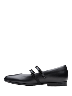 Clarks Kids' Finja Bar Y Leather Riptape School Shoes - view 2, Black Leather