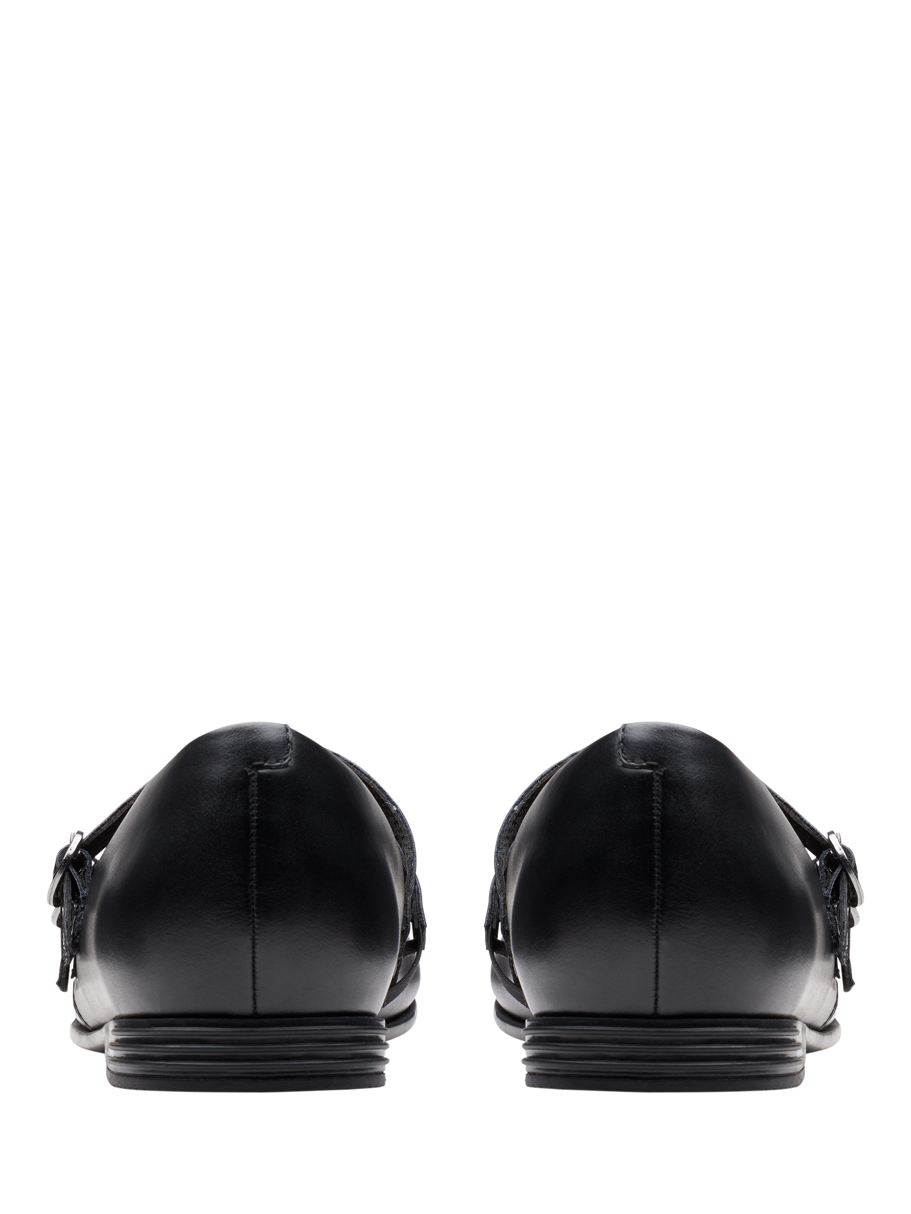 Product image 5 of 6, which shows Clarks Kids' Finja Bar Y Leather Riptape School Shoes, Black Leather, 3 F
