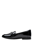 Clarks Kids' Finja Coated Leather Loafers, Black Patent