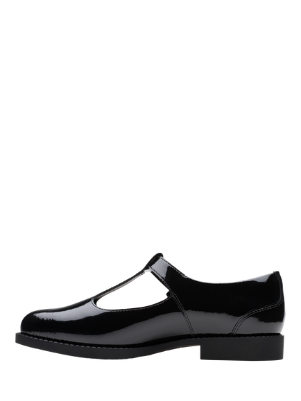 Clarks Kids' Tapa Hope Y Buckle School Shoes - view 2, Black Patent