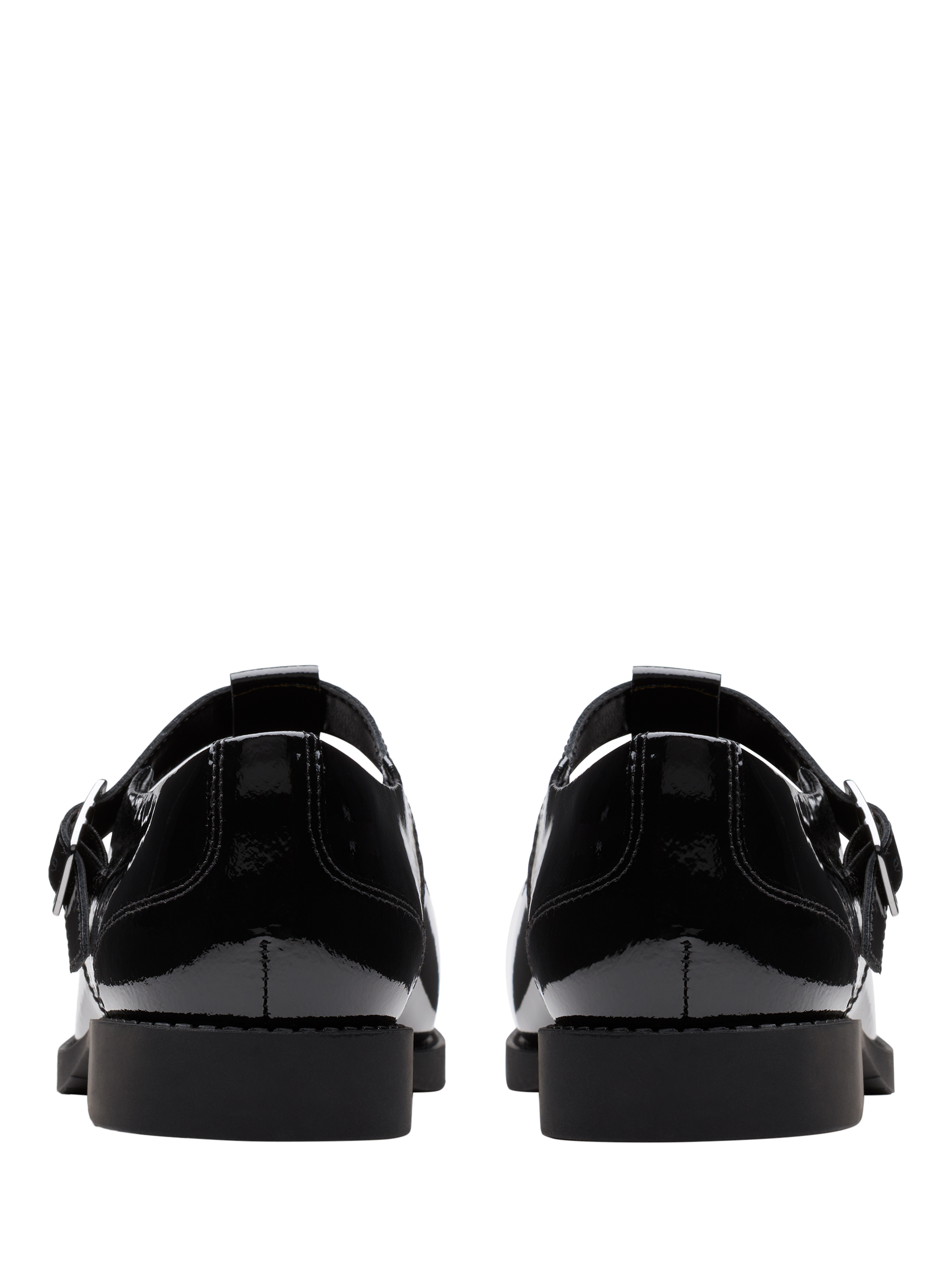 Product image 5 of 6, which shows Clarks Kids' Tapa Hope Y Buckle School Shoes, Black Patent, 3 F