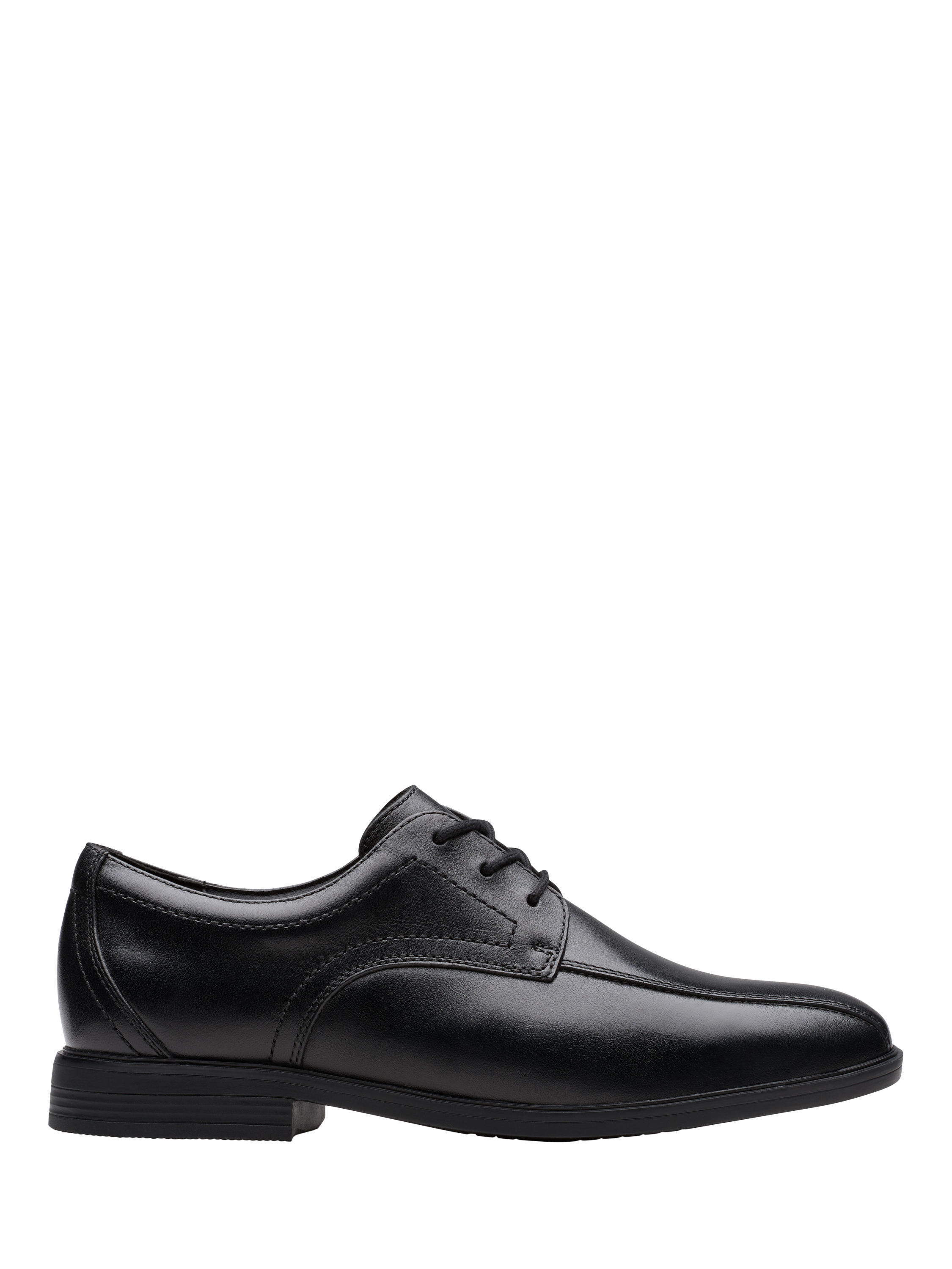 Product image 1 of 6, which shows Clarks Kids' Jonwin Loop Youth Leather Shoes, Black Leather, 3 F