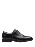 Clarks Kids' Jonwin Loop Youth Leather Shoes, Black Leather