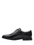 Clarks Kids' Jonwin Loop Youth Leather Shoes, Black Leather