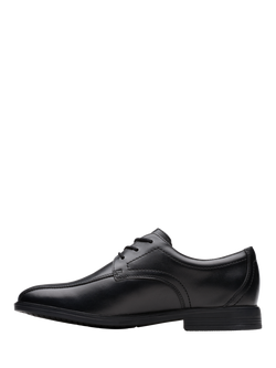 Clarks Kids' Jonwin Loop Youth Leather Shoes, Black Leather - view 2, Black Leather