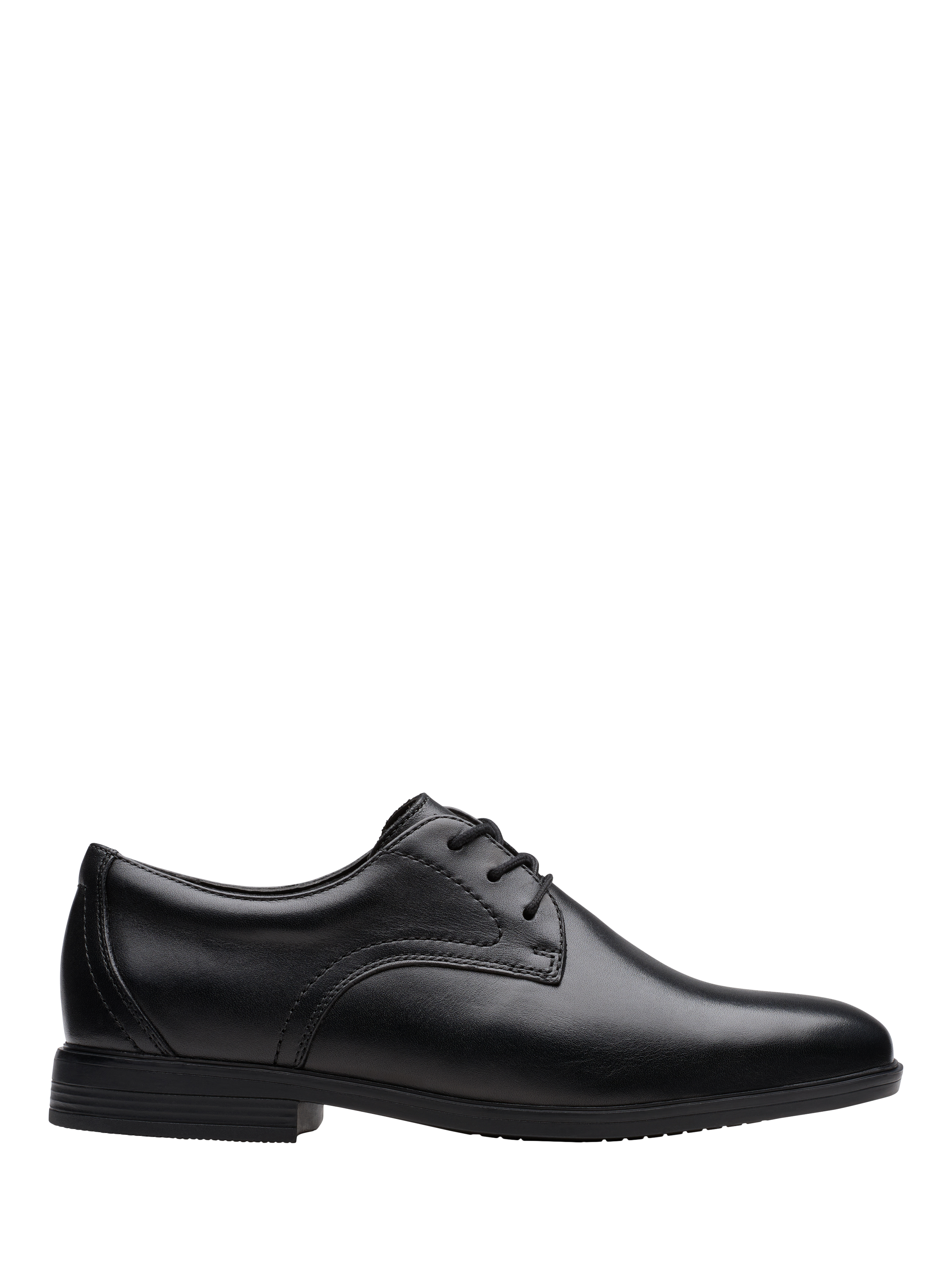 Product image 1 of 6, which shows Clarks Kids' Jonwin Step Youth Shoes, Black Leather, 3 F