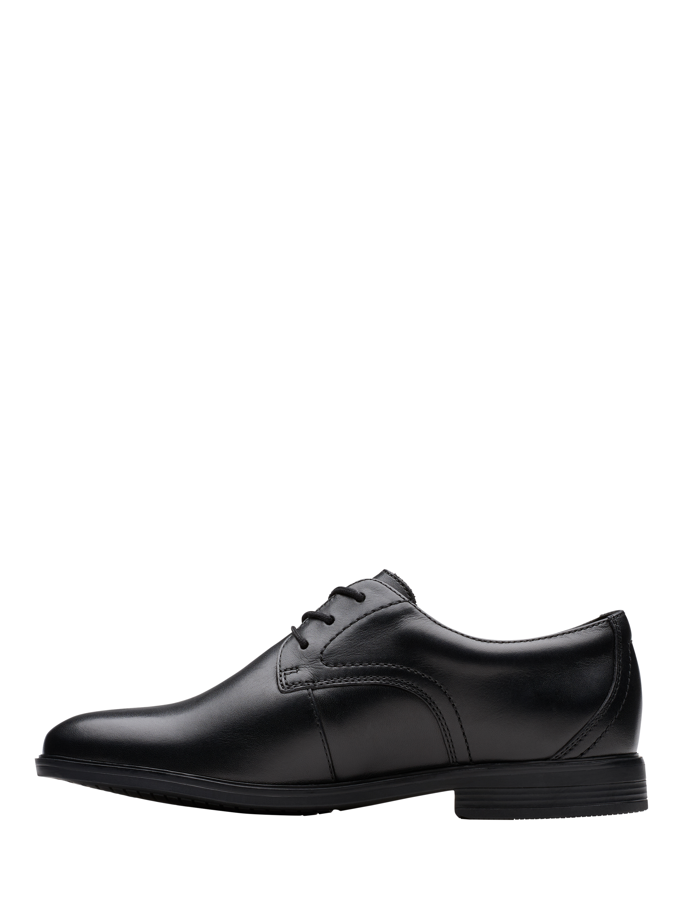 Product image 2 of 6, which shows Clarks Kids' Jonwin Step Youth Shoes, Black Leather, 3 F