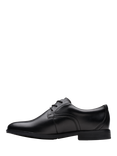 Clarks Kids' Jonwin Step Youth Shoes, Black Leather