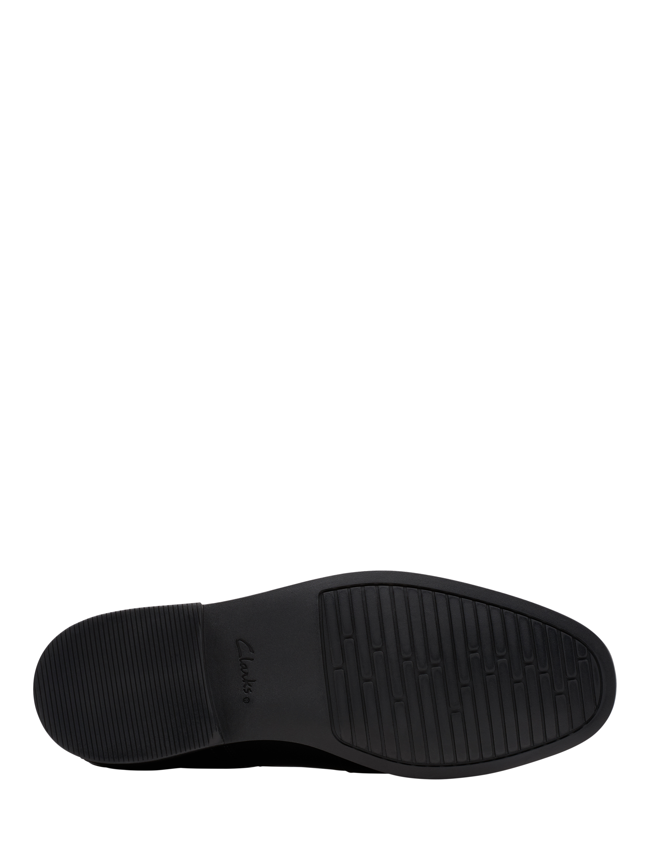 Product image 3 of 6, which shows Clarks Kids' Jonwin Step Youth Shoes, Black Leather, 3 F