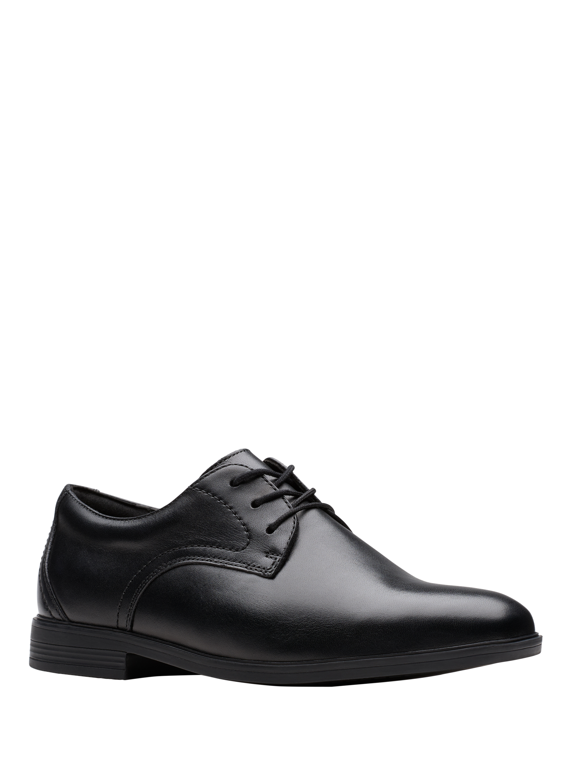Product image 4 of 6, which shows Clarks Kids' Jonwin Step Youth Shoes, Black Leather, 3 F