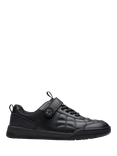 Clarks Kids' Laser Cross Youth Leather Trainers, Black Leather