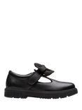 Clarks Leather Lorcam Hope K Bow Shoes, Black Leather