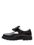 Clarks Leather Lorcam Hope K Bow Shoes, Black Leather