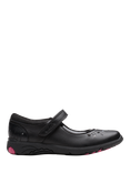 Clarks Kids' Relda Wish Leather Unicorn Shoes, Black Leather