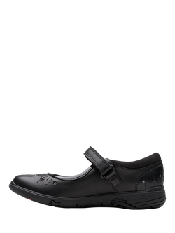 Clarks Kids' Relda Wish Leather Unicorn Shoes, Black Leather - view 2, Black Leather