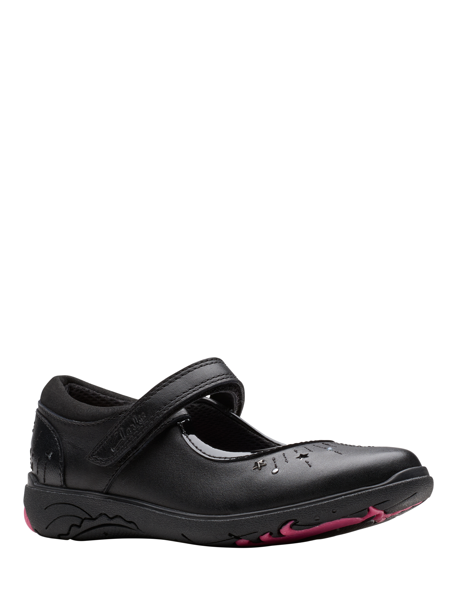 Product image 4 of 6, which shows Clarks Kids' Relda Wish Leather Unicorn Shoes, Black Leather, 13 E Jnr