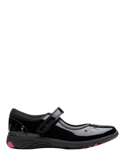 Clarks Kids' Relda Wish Leather Shoes, Black Patent, Black Patent