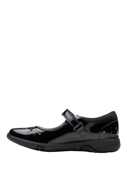 Clarks Kids' Relda Wish Leather Shoes, Black Patent - view 2, Black Patent