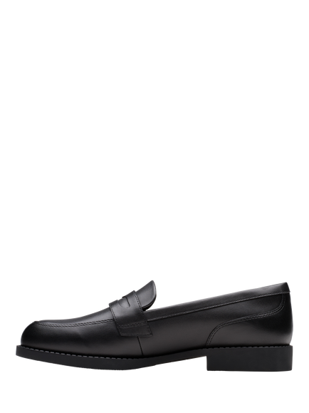 Clarks Kids' Tapa Edge Youth Leather Loafers, Black Leather - view 2, Black Leather