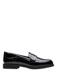 Clarks Kids' Tapa Edge Leather Loafers, Black Patent