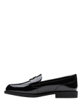 Clarks Kids' Tapa Edge Leather Loafers, Black Patent