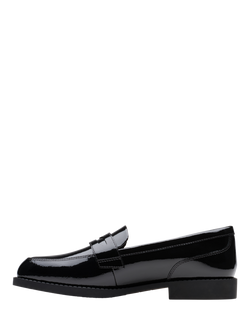 Clarks Kids' Tapa Edge Leather Loafers, Black Patent - view 2, Black Patent