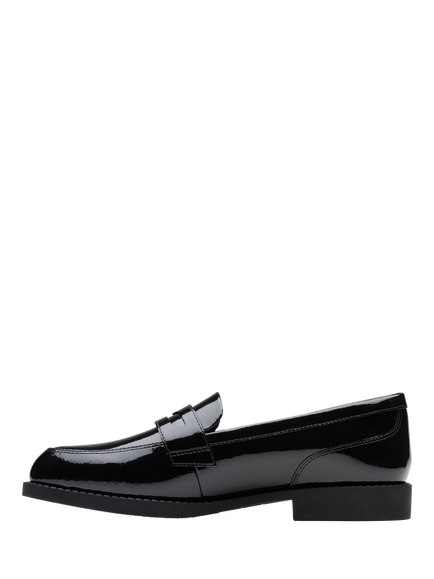 Clarks Kids' Tapa Edge Leather Loafers, Black Patent - view 2, Black Patent