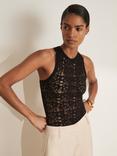 Reiss Atelier Francesca Knit Bodysuit, Black