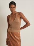 Reiss Ruby Knit Top, Gold