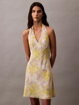 Calvin Klein Printed Crepe Georgette Halter Neck Dress