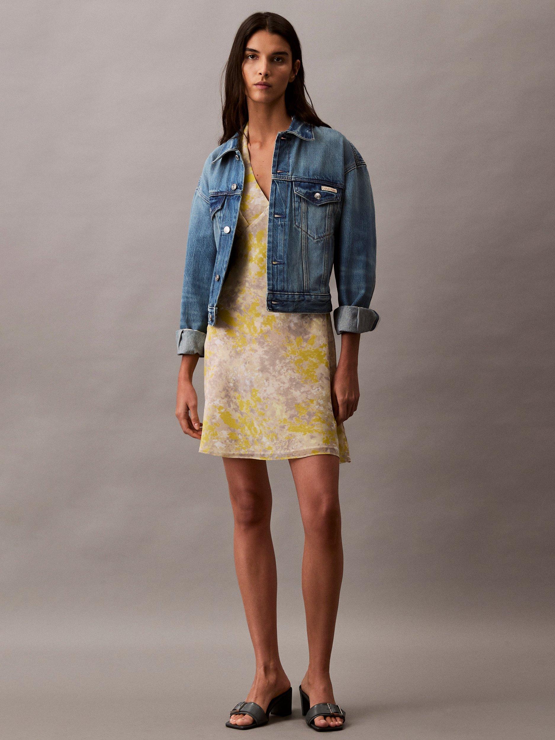 Calvin Klein Printed Crepe Georgette Halter Neck Dress