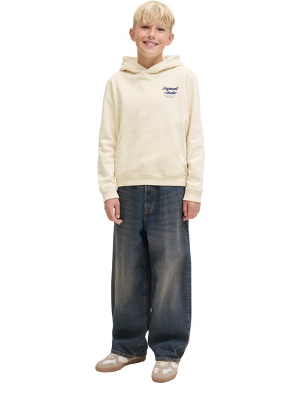 Jack & Jones Kids' Typo Back Hoodie, Antique White - view 2, Antique White