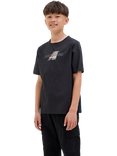 Jack & Jones Kids' Cotton Short Sleeved Graphic Print T-Shirt, Black