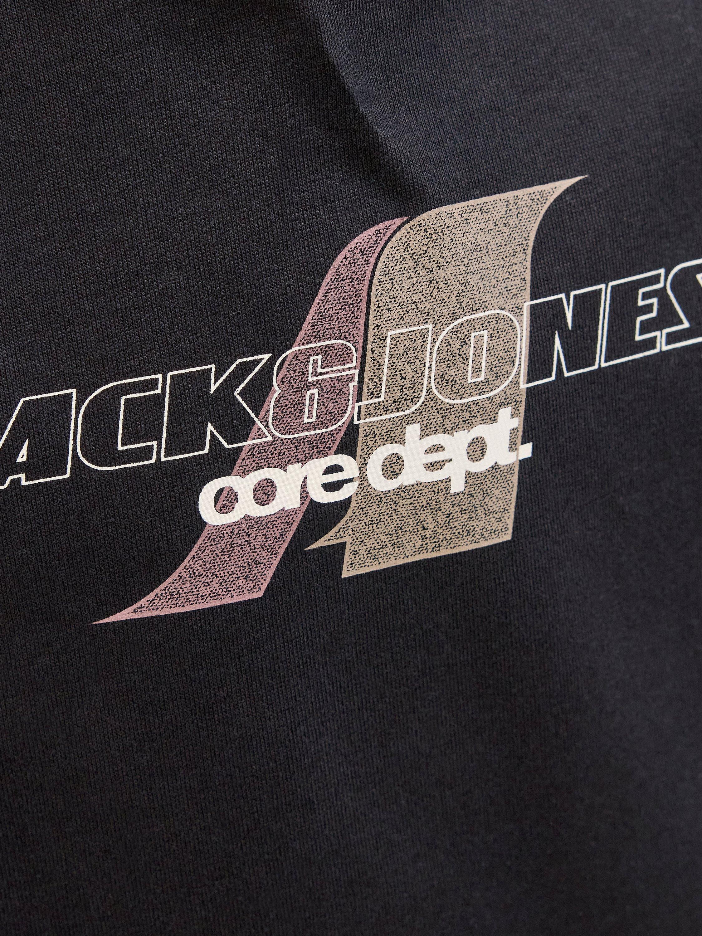 Product image 4 of 7, which shows Jack & Jones Kids' Cotton Short Sleeved Graphic Print T-Shirt, Black, 8 years