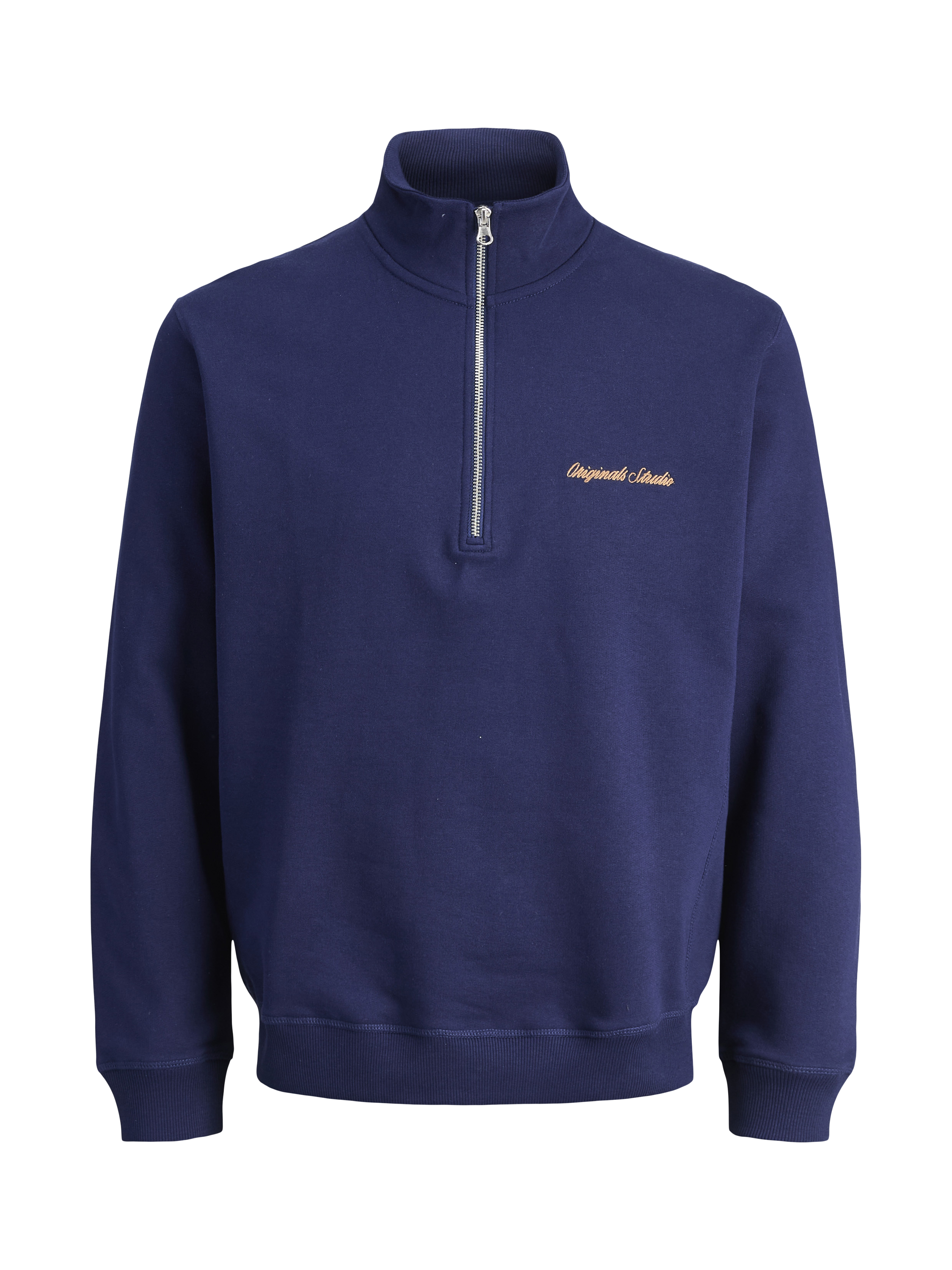 Product image 1 of 1, which shows Jack & Jones Kids' Cotton Blend High Neck Zipped Sweatshirt, Ocean Cavern, 8 years
