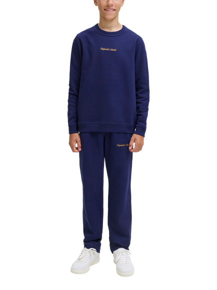 Jack & Jones Kids' Cotton Blend Drawstring Sweat Pants, Ocean Cavern, Ocean Cavern
