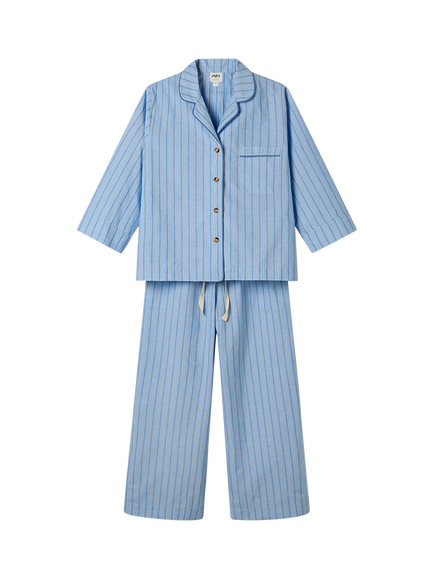 Piglet in Bed Favourite Stripe Pyjama Set, Pale Blue, Pale Blue